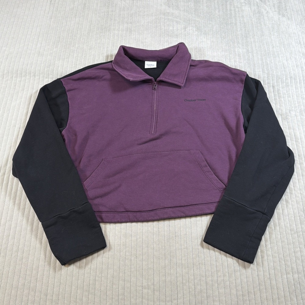 Outdoor Voices Womens Cropped 1/4 Zip Pullover Sweatshirt Size Medium
